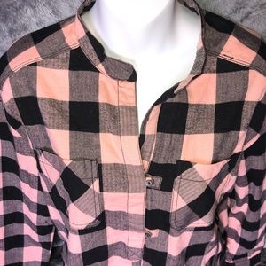 Scotch & Soda Pink and Black Plaid Top
